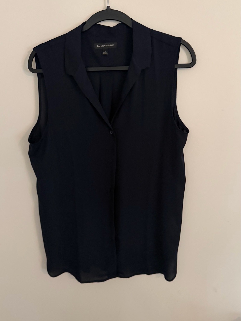 Banana Republic Navy Sleeveless Collared Camisole